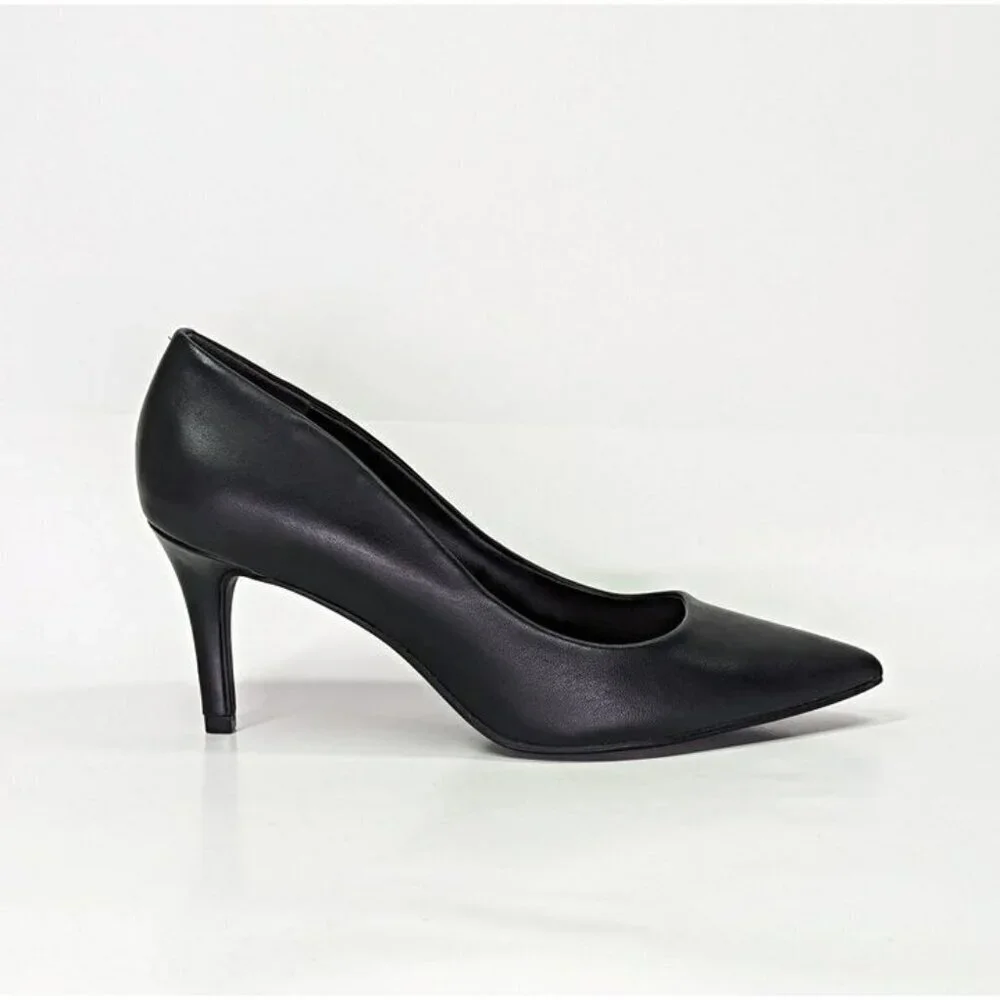 On 34th Women's Jeules Black Leather Pointed-Toe Pumps Size 11 (MSRP $80)